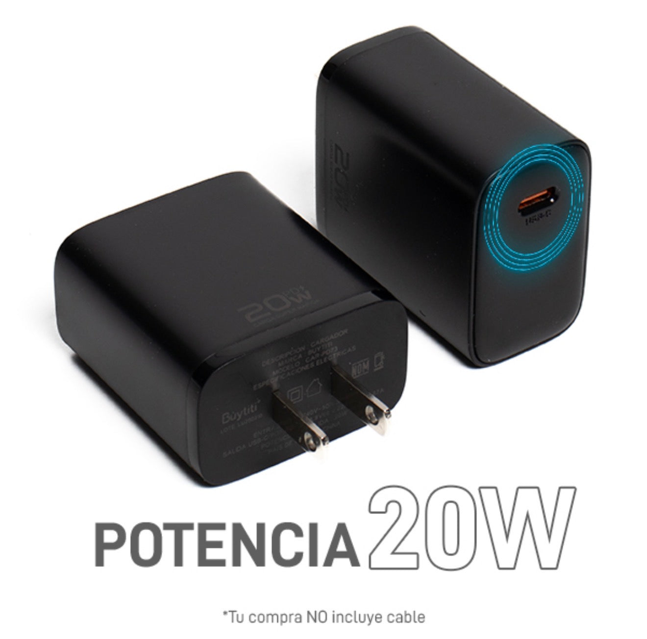 Cubo cargador de 20w con tipo c