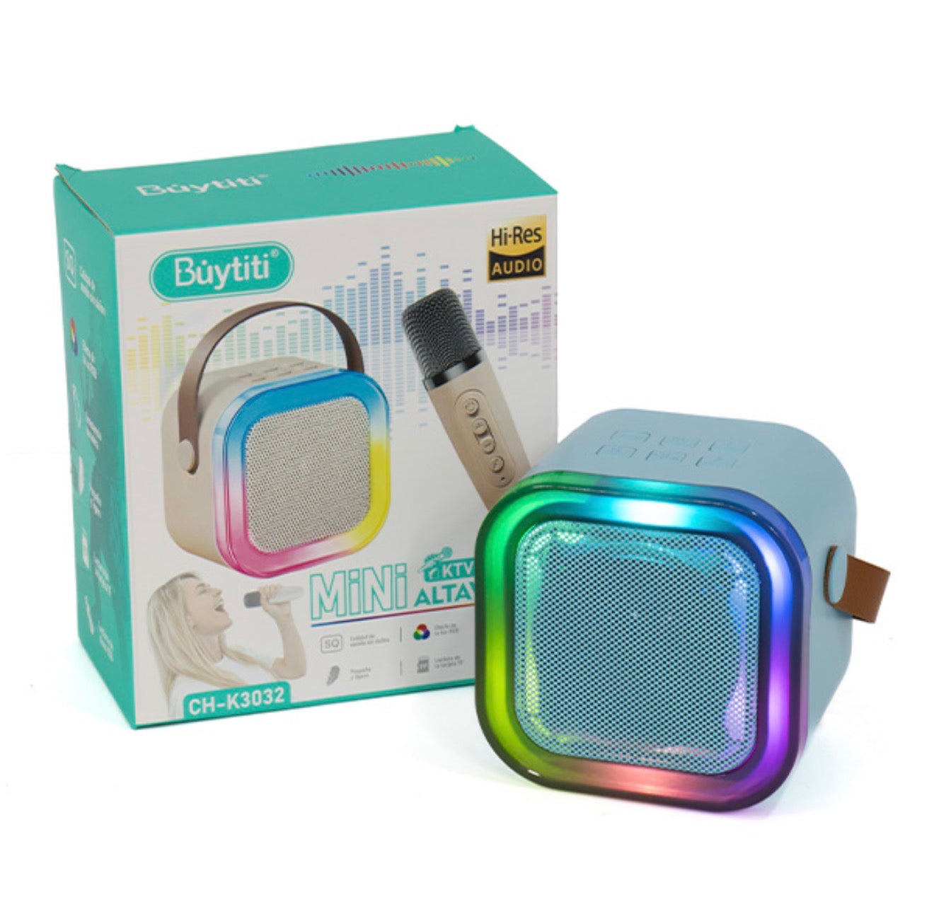 Bocina karaoke Bluetooth y micrófono inalámbrico