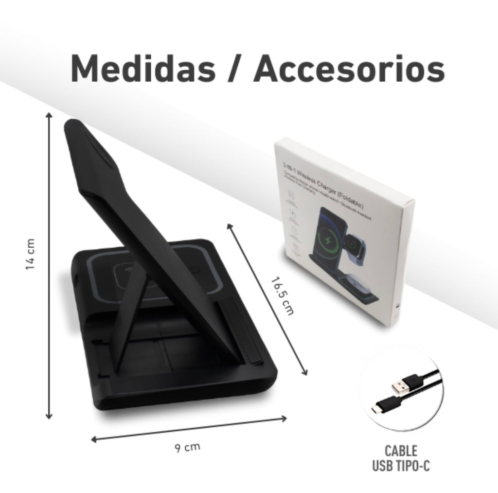 Cargador inalámbrico 3 en 1