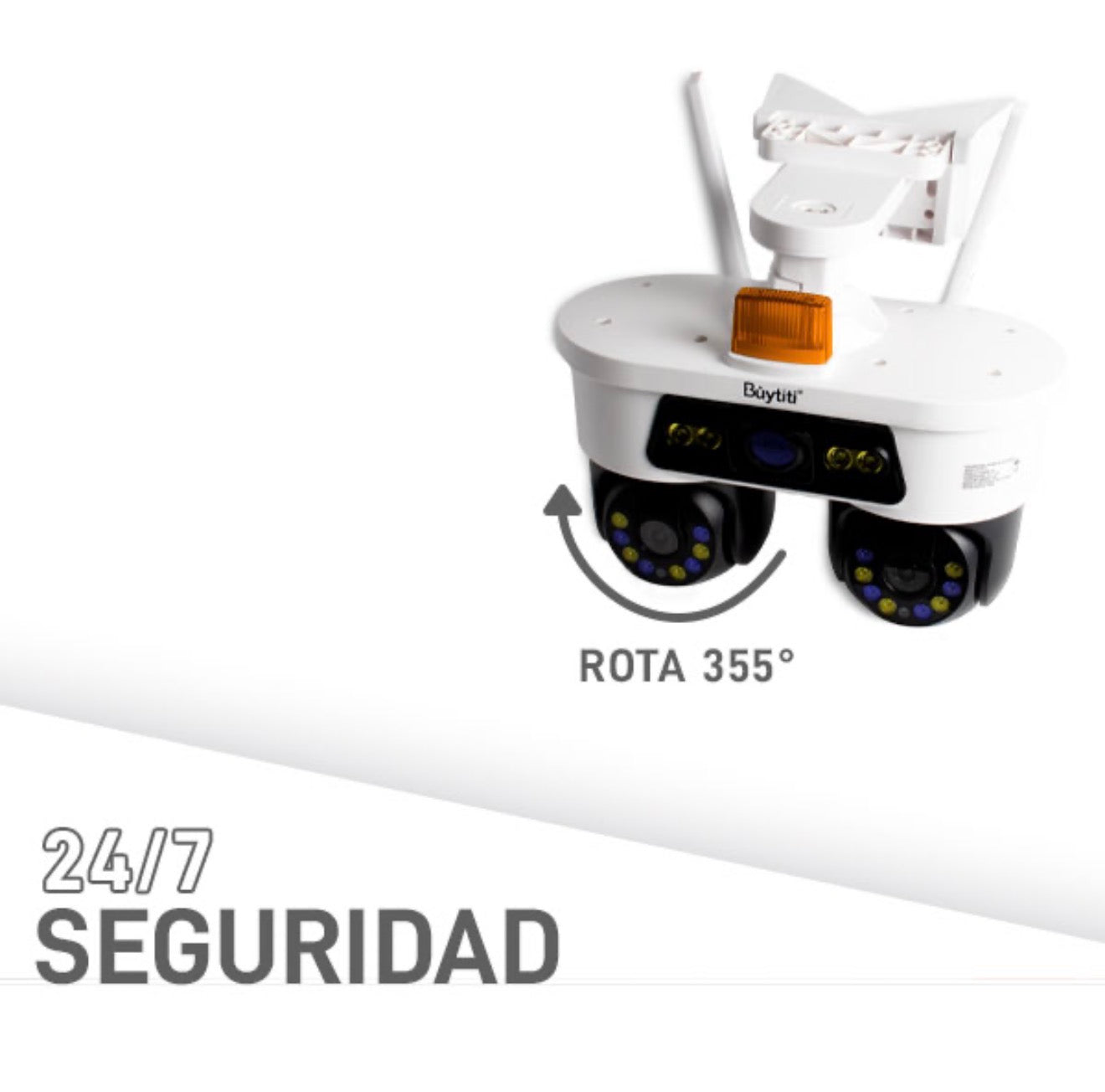 Cámara de seguridad doble para interiores con WIFI y dos antenas
