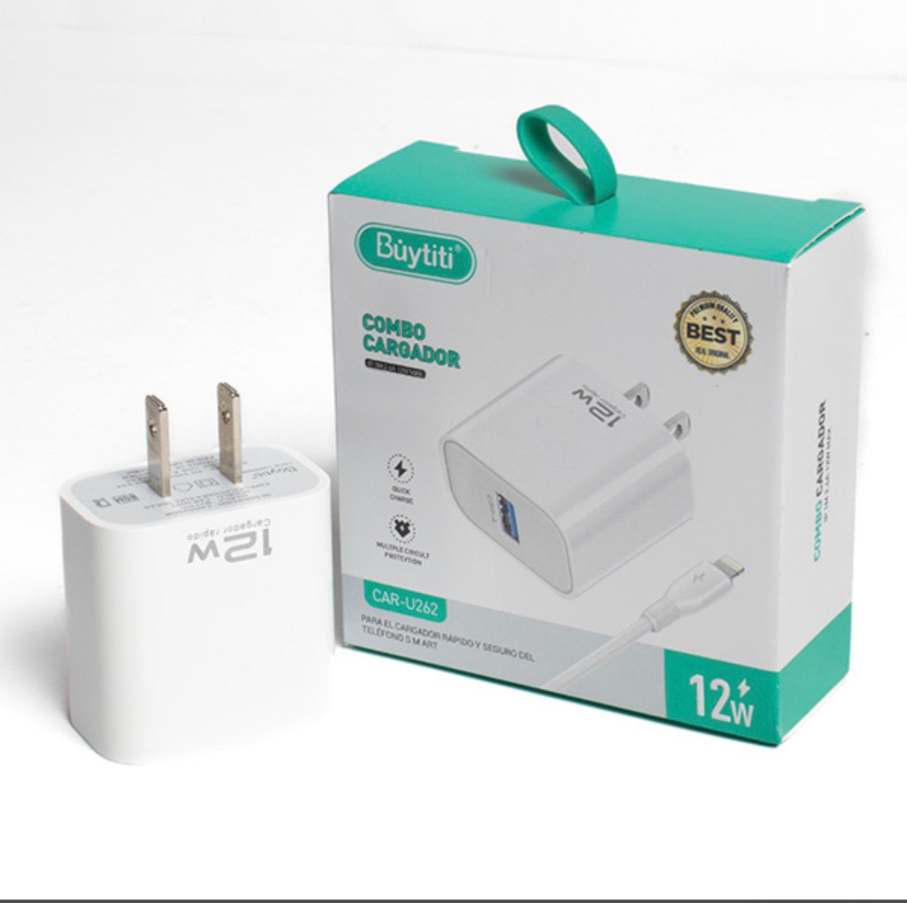 Cargador completo de iphone 12w con puerto usb/Lightning