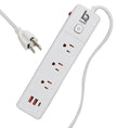 Multicontacto barra 3 enchufes, dos puertos USB y 1 puerto tipo c