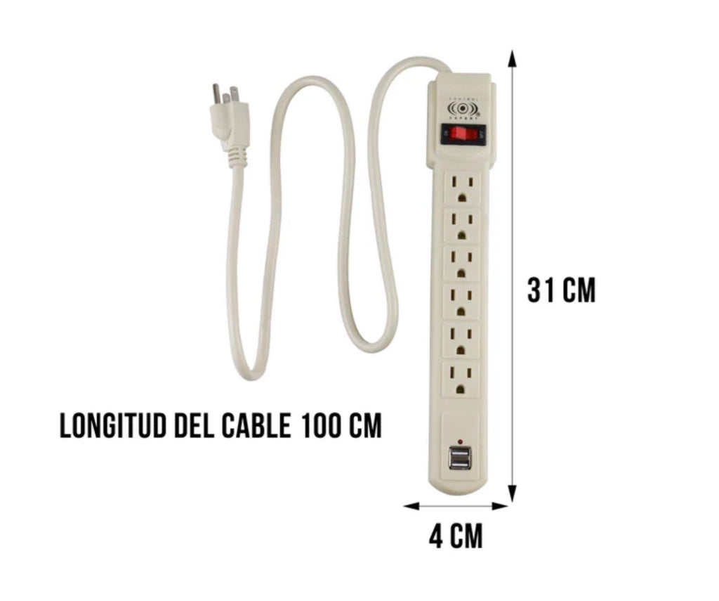 MULTICONTACTO DE 6 ENTRADAS Y USB