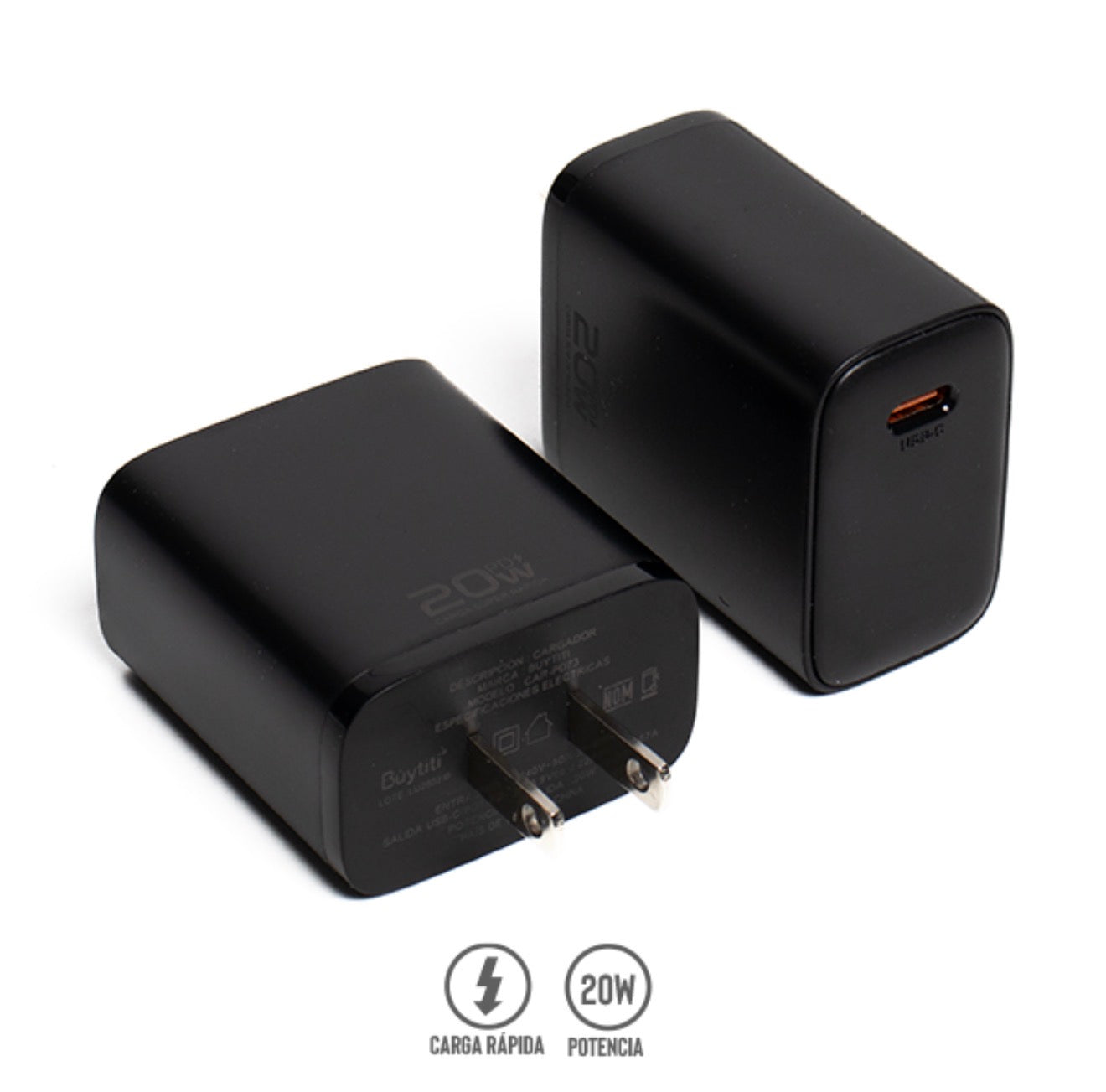Cubo cargador de 20w con tipo c