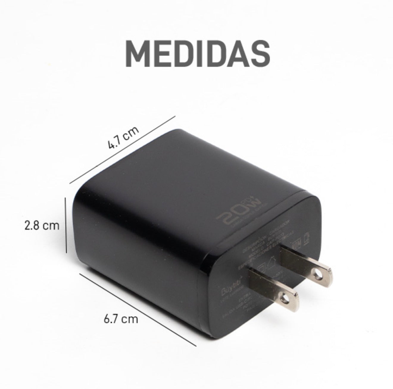 Cubo cargador de 20w con tipo c