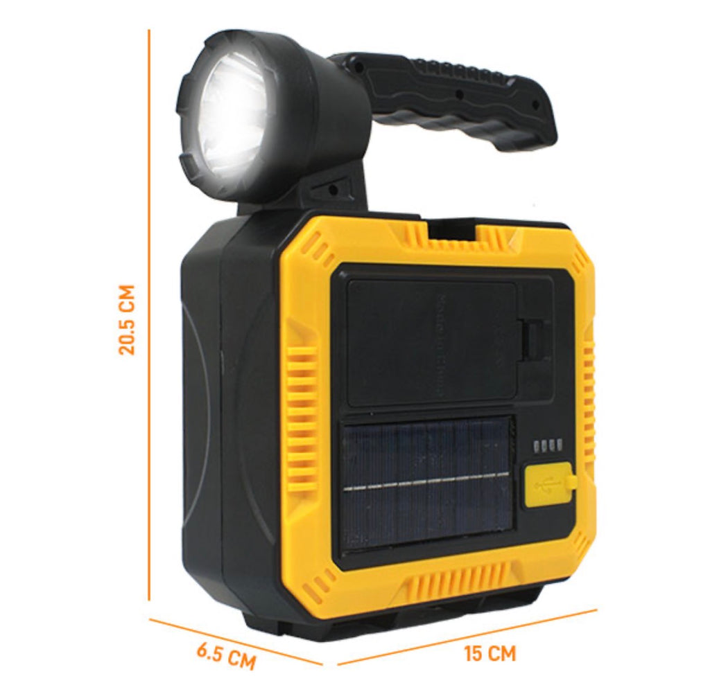 LINTERNA LED SOLAR Y KIT DE HERRAMIENTAS