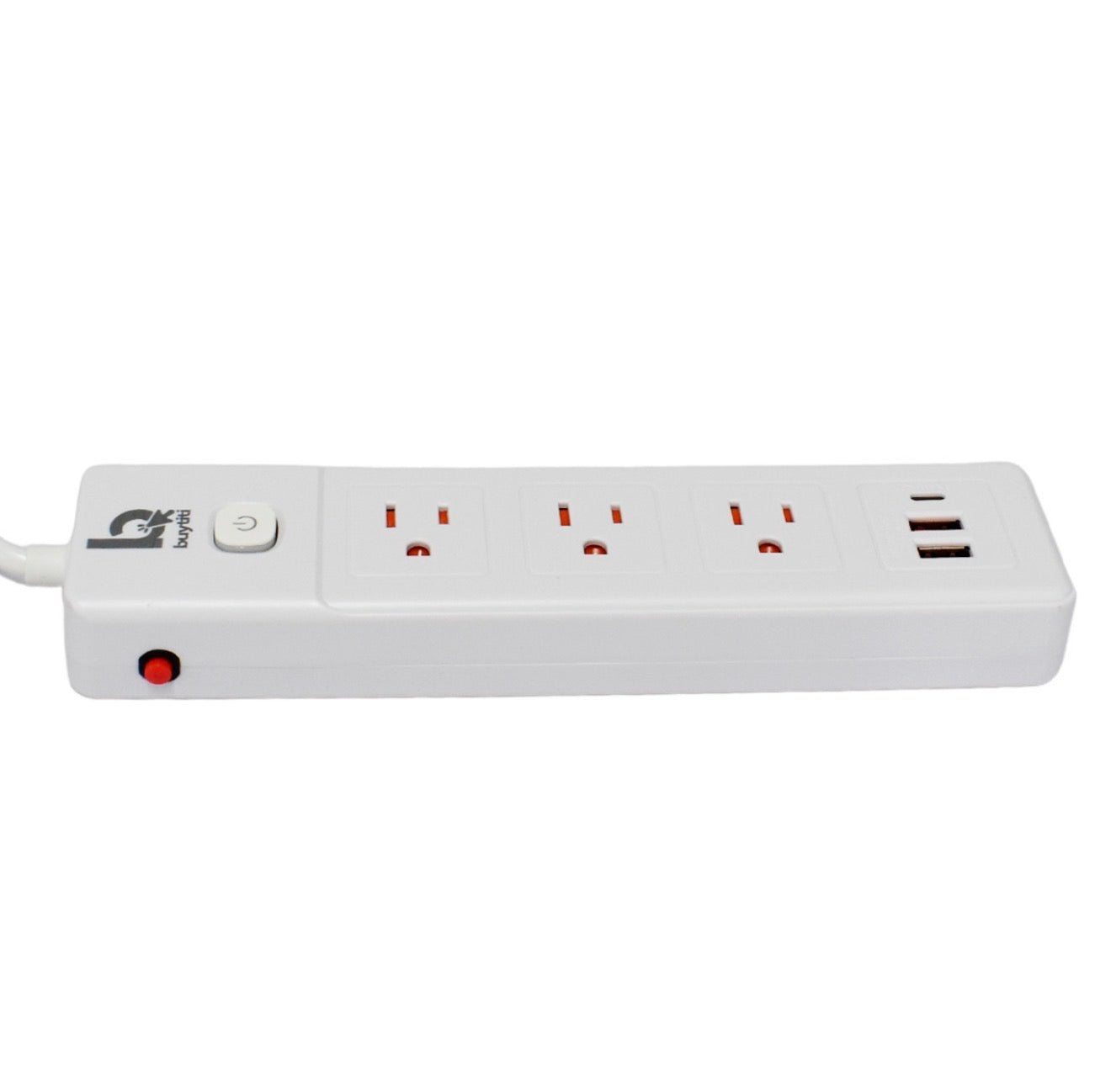 Multicontacto barra 3 enchufes, dos puertos USB y 1 puerto tipo c