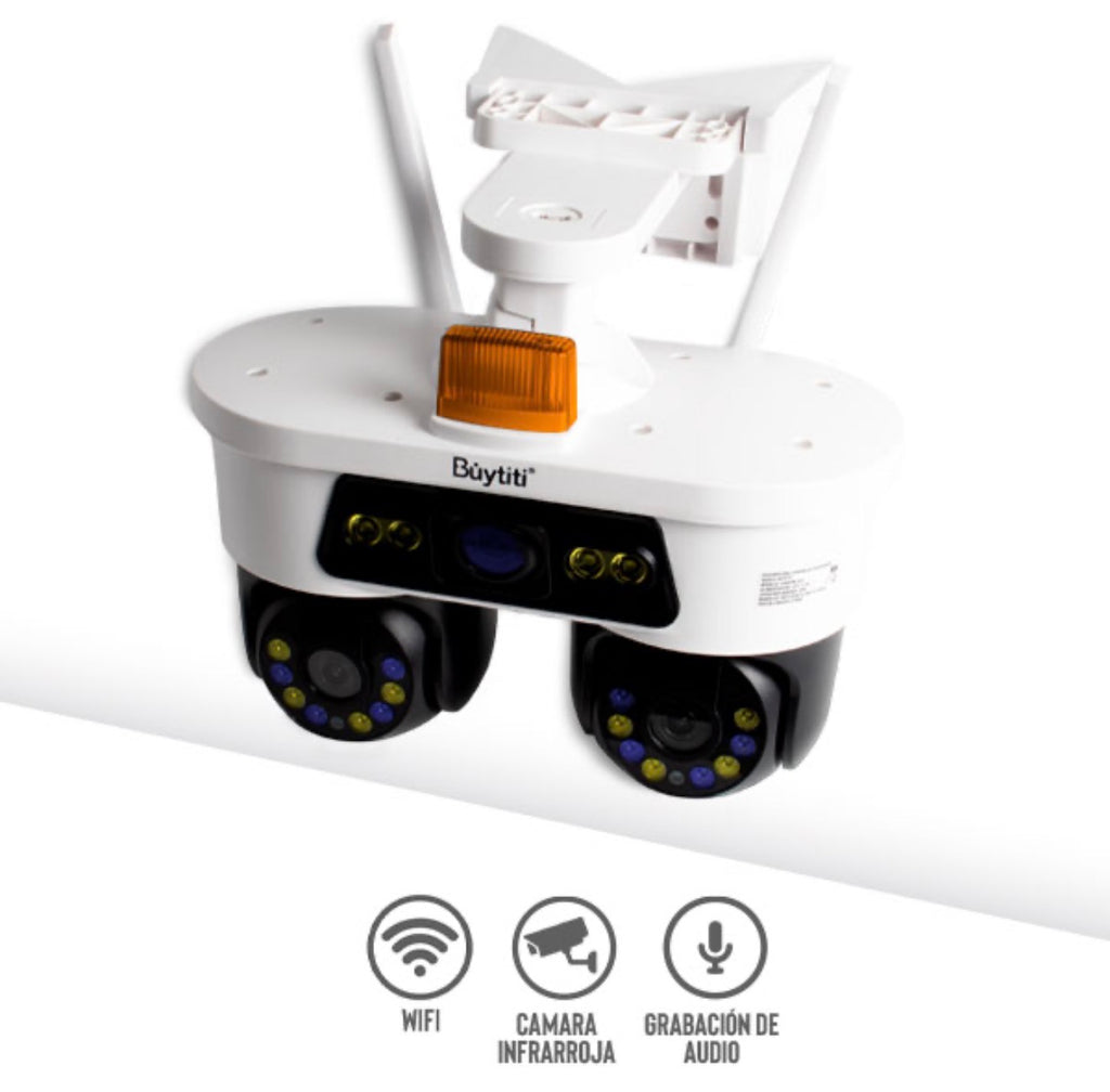 Cámara de seguridad doble para interiores con WIFI y dos antenas