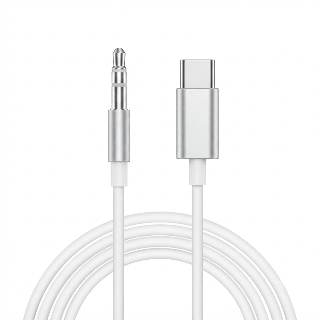 TYPE C TO 3.5 MM AUDIO JACK 1M TIPO C A AUXILIAR