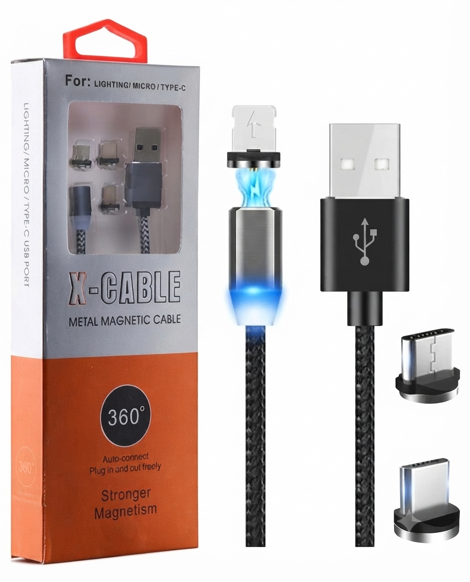 CABLE MAGNETIC 3 EN 1 X-CABLE METAL MAGNETIC