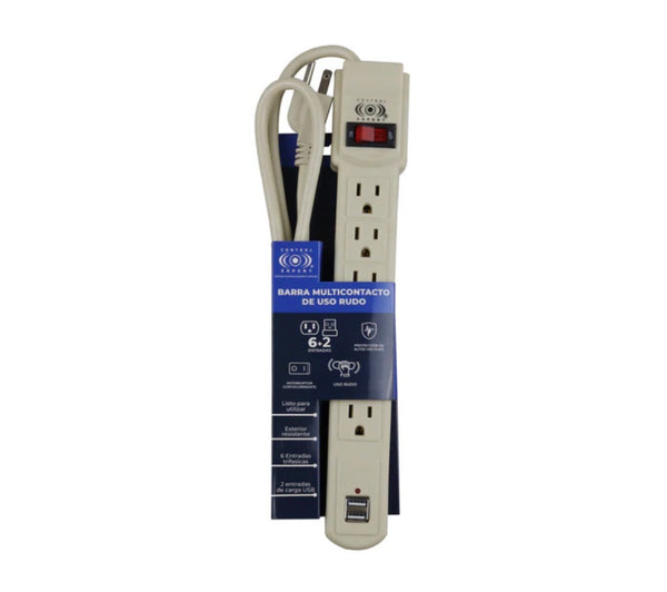 MULTICONTACTO DE 6 ENTRADAS Y USB