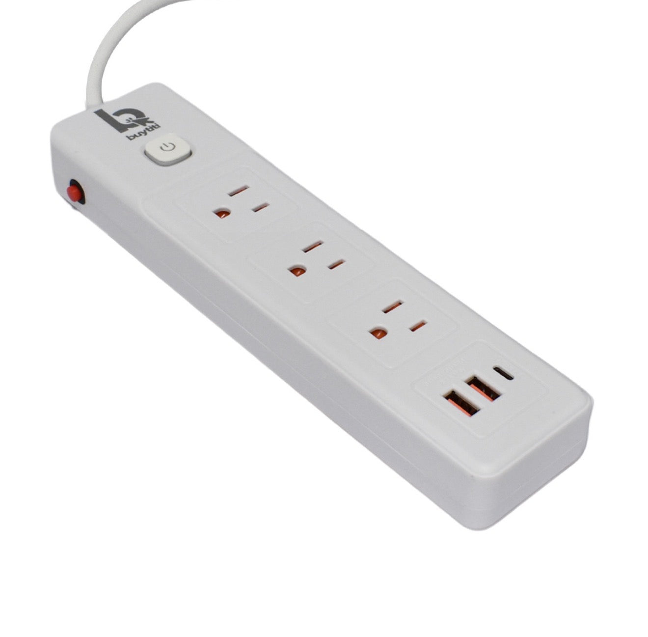 Multicontacto barra 3 enchufes, dos puertos USB y 1 puerto tipo c