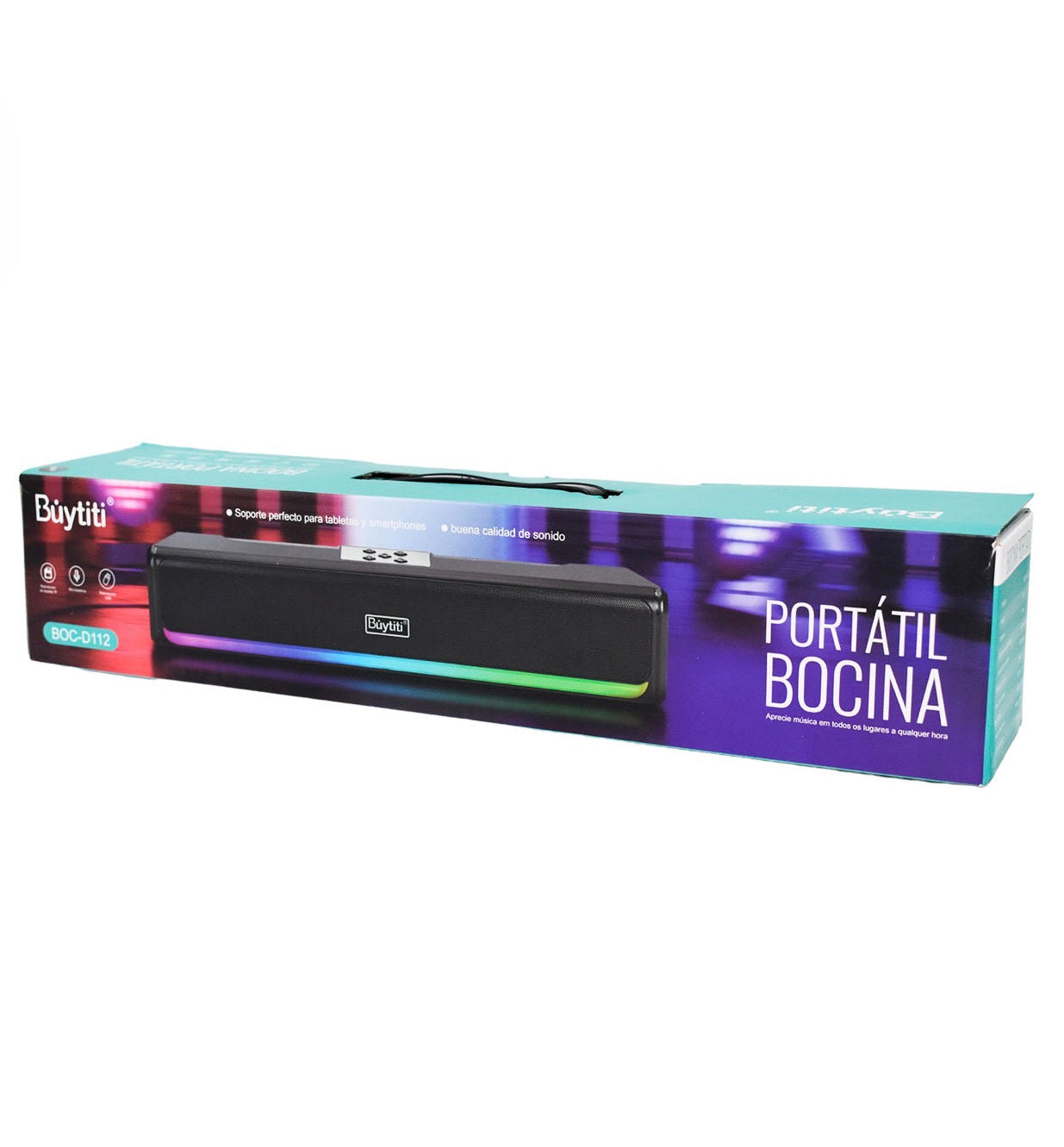 Barra de sonido Bluetooth con luces LED RGB