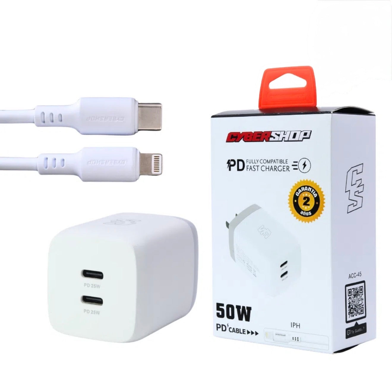 CARGADOR COMPLETO CYBERSHOP C A IPHONE 50W