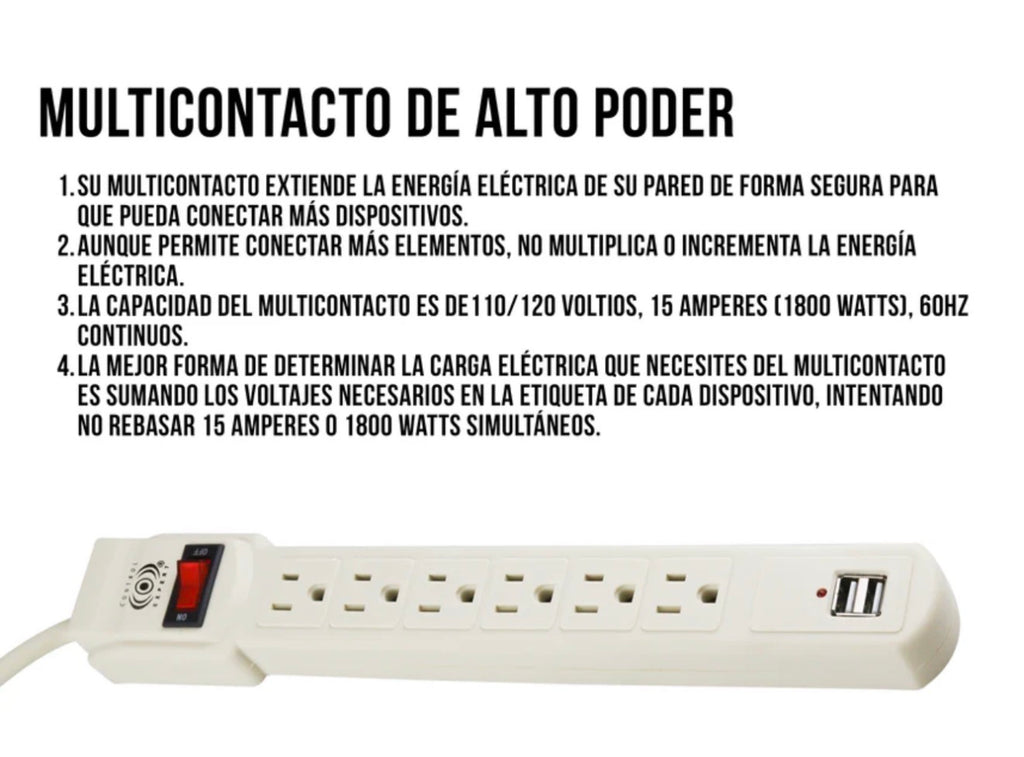 MULTICONTACTO DE 6 ENTRADAS Y USB