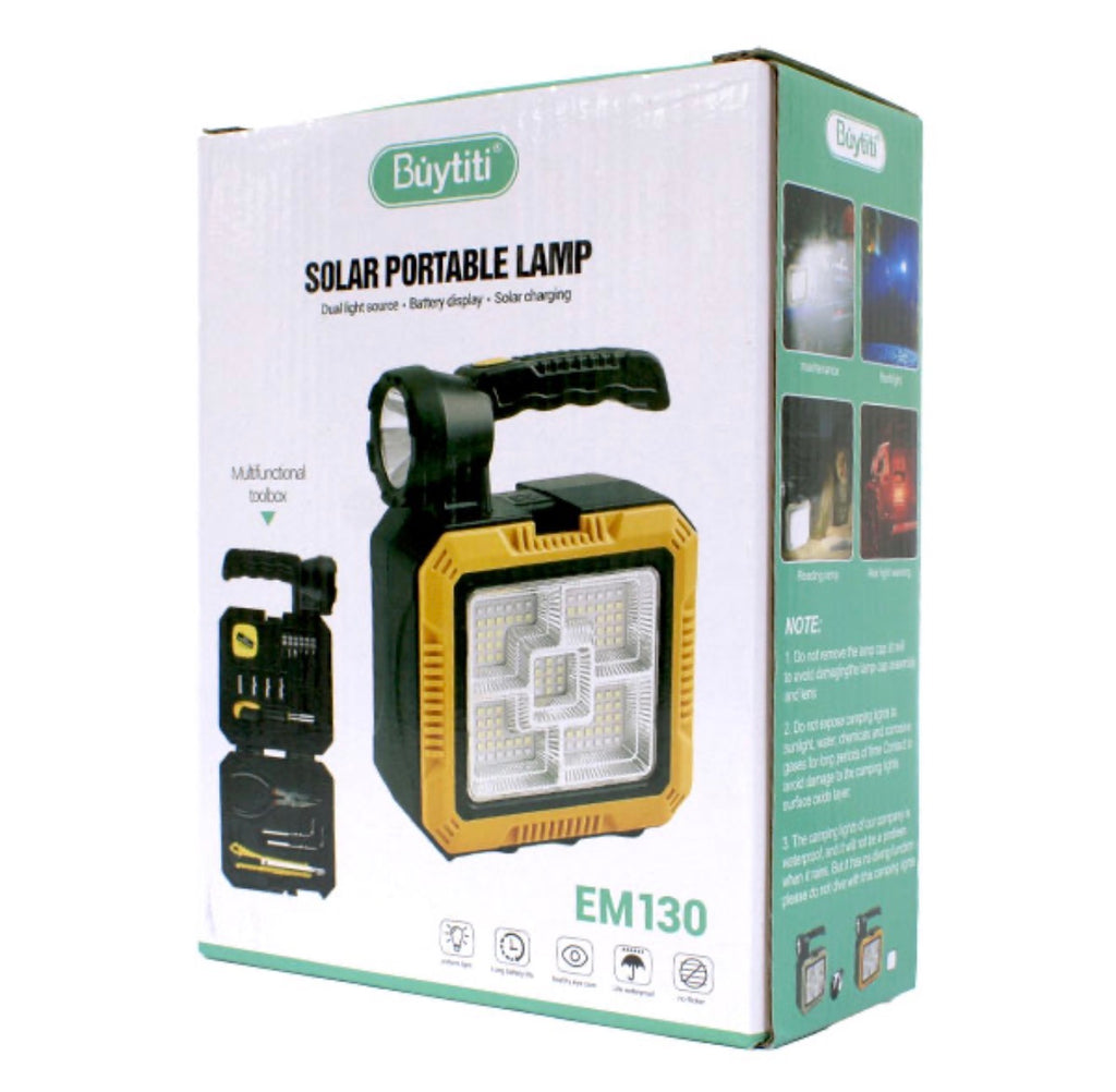 LINTERNA LED SOLAR Y KIT DE HERRAMIENTAS