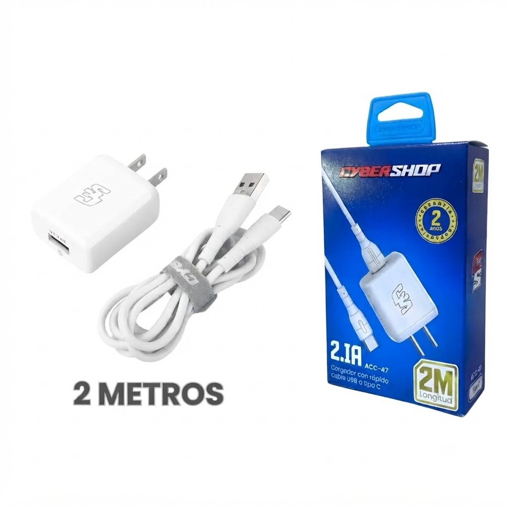 CARGADOR COMPLETO CYBERSHOP TIPO C 2M